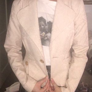 Women’s Printed Cream Blazer